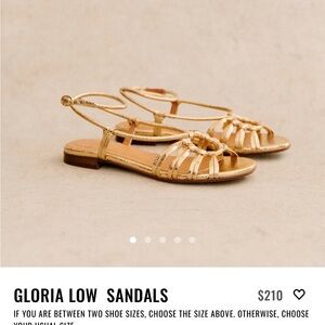 Sezane Gloria Low Gold Sandals